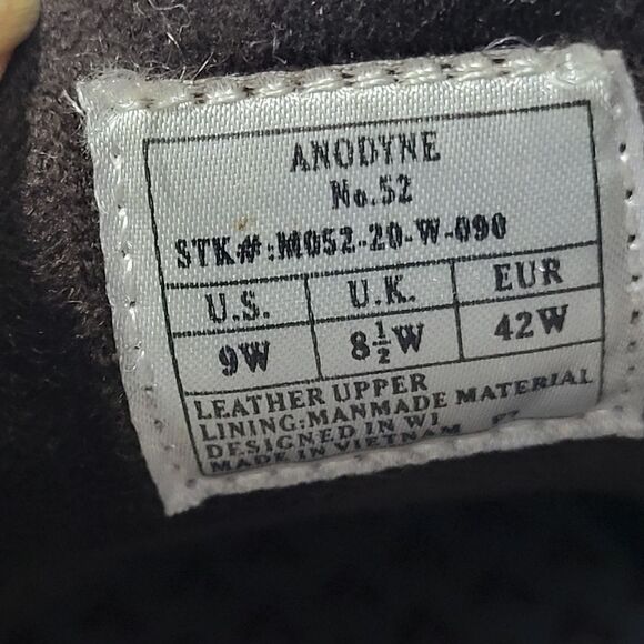 Anodyne 52 Mens Casual Dress Shoes Brown Leather sz 9 W wide  diabetic main image 5